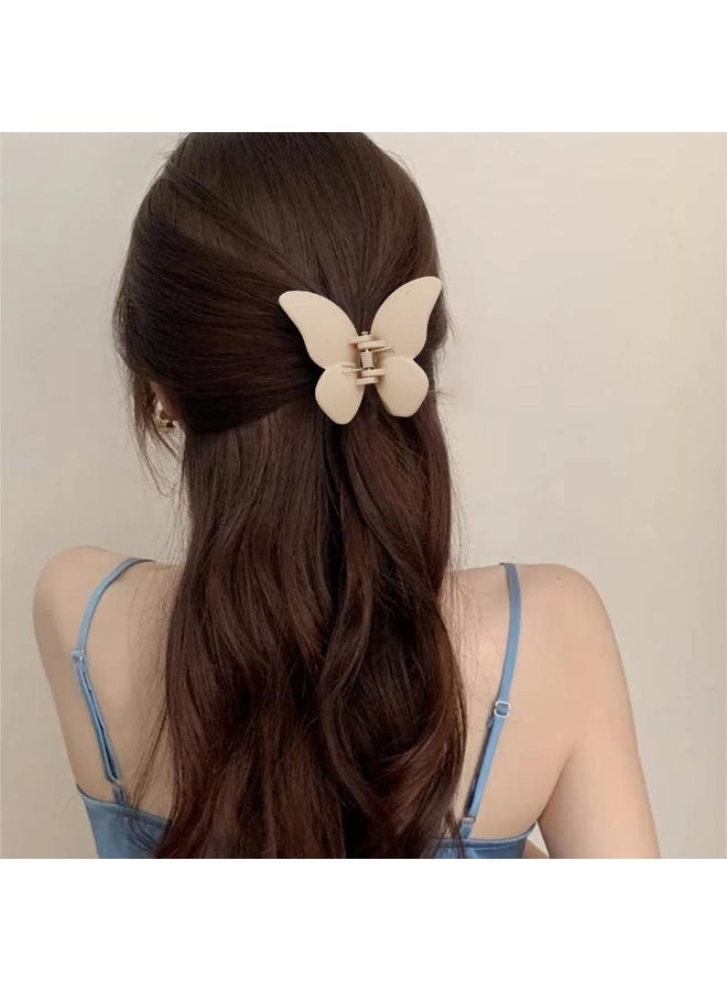 ChicAbode Butterfly Claw Clips for Women, 6.6cm Butterfly Hair Clips for Girls, 4 Pcs Butterflies Claw Clips for Thick Hair, Matte Cute Hair Claws, Hair Clamps Jaw Clips for Thin and Medium Hair Clips - Image 2